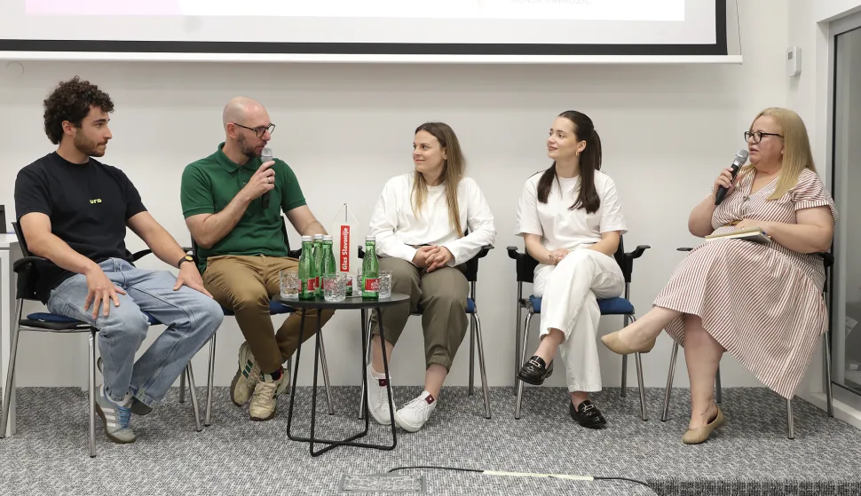 Osijek, 09. 06. 2026., IT centar, Osječki Najosma&scaron; 2026,Najosma&scaron;, meetup, Future Gen, Glas Slavonije, dodjela nagrada, svečanost, zavr&scaron;na svečanost, Lovro Žada; Vjekoslav Kopačin; Nera Keglević; Dunja Primožić; Ivana Rab Gulja&scaron; - moderatoricaSNIMIO BRUNO JOBST