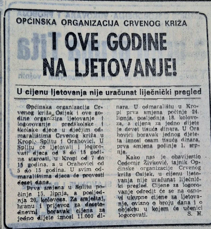 Ljetovanja osamdesetih - radnička odmarali&scaron;ta i sl.Osamdeset su bile godineArhiva, Glas Slavonije
