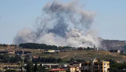 A photograph taken from the southern area of Nabatieh shows smoke rising from the site of an israeli airstrike in the village of kfar Tibnit on June 4, 2026. The Lebanese president said June 4, that an agreement on implementing a ceasefire announced in Washington after talks with Israel was the "last chance" to reach a comprehensive truce. Envoys from Israel and Lebanon held a fourth round of US-brokered talks in Washington on June 3, agreeing to implement a ceasefire hinged on Hezbollah halting its attacks. (Photo by Abbas Fakih/AFP)