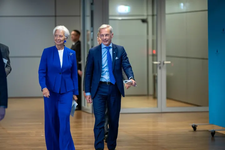 Photo from the ECB Governing Council press conference on June 11, 2026, in Frankfurt am Main, with President Christine Lagarde and Vice-President Boris Vujcic presenting monetary policy decisions and answering journalists' questions.Photo: (c) Felix Schmidt for ECB(c) Lorena Deidda/ECB