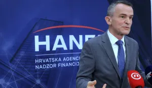 Zagreb.24.11.2025.- Hrvatska agencija za nadzor financijskih usluga (Hanfa) organizirala je konferenciju "DORA i digitalna otpornostizazovi praktične primjene", na kojoj će predstavnici nebankarskog financijskog sektora raspravljati o primjeni Uredbe DORA (Uredba o digitalnoj operativnoj otpornosti), aktualnim kibernetičkim prijetnjama i nadzornim očekivanjima.Na slici Ante Žigman.Foto HINA/Tomislav Pavlek/ tp