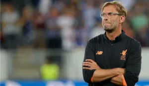 GERMANY SOCCER UEFA CHAMPIONS LEAGUE PLAY OFFepa06146122 Liverpool's head coach Juergen Klopp looks on during the UEFA Champions League play off first leg match between TSG 1899 Hoffenheim and FC Liverpool in Sinsheim, Germany, 15 August 2017. EPA/RONALD WITTEK