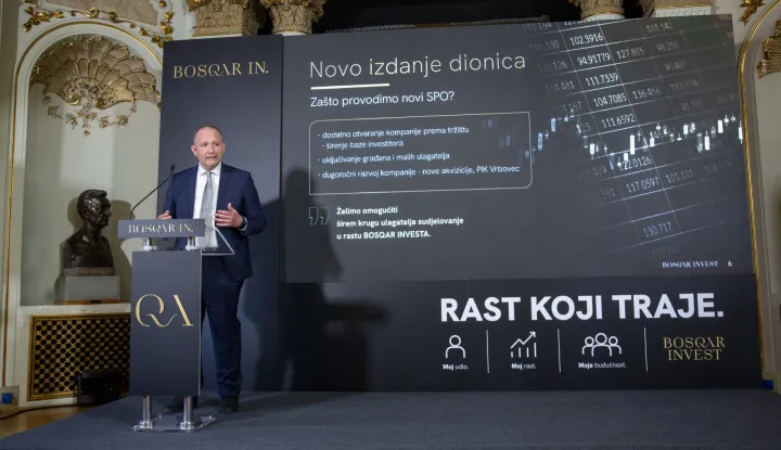 Zagreb, 19.05.2026. - Konferencija za medije Bosqar Investa povodom javnog poziva na upis i podno&scaron;enje ponuda na kupnju dionica. Na konferenciji su bile predstavljene informacije o dru&scaron;tvu Bosqar d.d., Bosqar Invest grupaciji i javnoj ponudi dionica. Na slici Darko Horvat.foto HINA/ Sa&scaron;a KOLJAN/ sk