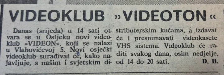 Osamdesete su bile godine...Videoteke, videotekari, VHS kasete
