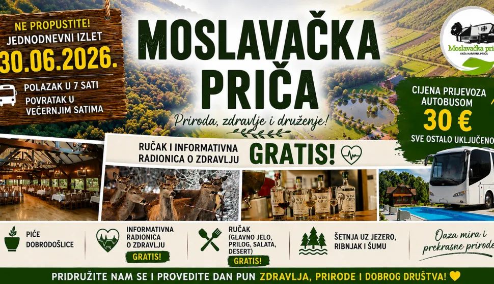 Klub 60+ organizira jednodnevni izlet za starije osobe u seosko domaćinstvo Moslavačka priča