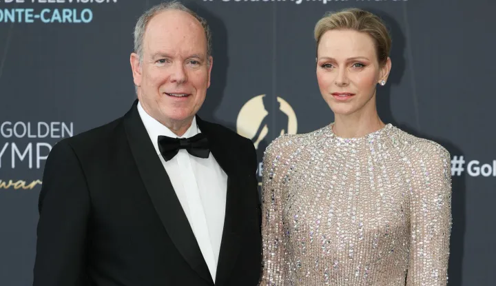 Prince's Albert II of Monaco and Princess Charlene of Monaco arrive for the closing ceremony of the 65th Monte-Carlo Television Festival in Monaco on June 16, 2026. (Photo by Valery HACHE/AFP)// NO TABLOIDS WEB & PRINT, NO DAILY MAIL, NO DAILY MAIL GROUP, NO VOICI, NO CLOSER
