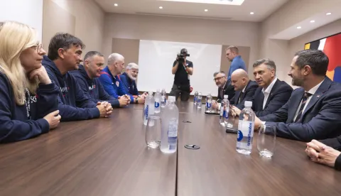 Toronto, 23.06.2026 -Predsjednik vlade RH Andrej Plenković u posjeti hrvatskoj nogometnoj reprezentaciji uoći 2. utakmice s Panamom. foto HINA/ Daniel KASAP/ dk