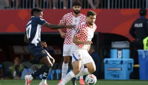 Toronto, 24.06.2026 - Utakmica drugog kola skupine L Svjetskog nogometnog prvenstva, Panama - Hrvatska na BMO Field stadionu u Torontu. Na slici Mateo Kovačić, Jo&scaron;ko Gvardiol, Jose Fajardo.foto HINA/ Daniel KASAP/ ds
