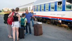OSIJEK- 01.07.2022., HŽ, ispraćaj prvog sezonskog vlaka na relaciji Osijek-Bjelovar-Zagreb-Split, turistička ponuda za građane iz cijele Slavonije i Baranje, turistička ponuda.Foto: Andrea Ilakovac