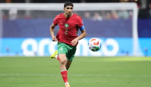 (FILES) ATLANTA, GEORGIA - JUNE 24: Achraf Hakimi #2 of Morocco controls the ball during the FIFA World Cup 2026 Group C match between Morocco and Haiti at Atlanta Stadium on June 24, 2026 in Atlanta, Georgia. Kevin C. Cox/Getty Images/AFP. Achraf Hakimi, whose referral to trial for rape was confirmed by the courts on June 19, 2026 is lodging an appeal with the Court of Cassation, a source close to the case told AFP on June 26, 2026. (Photo by Kevin C. Cox/GETTY IMAGES NORTH AMERICA/AFP)