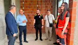 Obilazak zgrade Hitne u izgradnji u Županji, srpanj 2026.foto: VSŽ