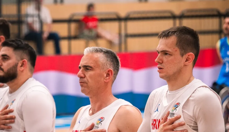 Zagreb, 30.6.2026.- Hrvatska reprezentacija pora?ena je od Slovenije 50-69 u drugom nastupu na Europskom prvenstvu u ko?arci u kolicima, u Diviziji B, koje se odr?ava u Zagrebu. foto HINA/ MILLENIUM PROMOCIJA/ Pavao Bobinac/ ua