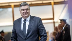 Zagreb, 2.7.2026 - Predsjednik Zoran Milanović (na slici) primio je Velikog Me&scaron;tra Suverenog malte&scaron;kog reda Fra' Johna Timothyja Dunlapa.Foto Hina/ Dario GRZELJ/ dag