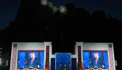 US President Donald Trump delivers remarks during the Independence Day events at Mount Rushmore National Memorial in Keystone, South Dakota, July 3, 2026. (Photo by Mandel NGAN/AFP)