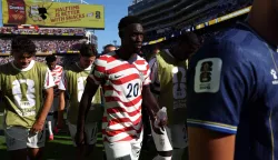 SANTA CLARA, CALIFORNIA - JULY 01: Folarin Balogun #20 of the United States walks down the tunnel at half time during the FIFA World Cup 2026 Round of 32 match between USA and Bosnia and Herzegovina at San Francisco Bay Area Stadium on July 01, 2026 in Santa Clara, California. Charlotte Wilson/Getty Images/AFP (Photo by Charlotte Wilson/GETTY IMAGES NORTH AMERICA/Getty Images via AFP)