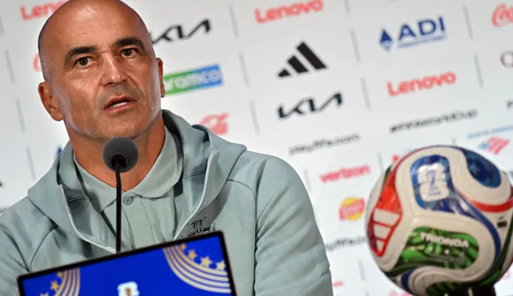 Portugal's Spanish head coach Roberto Martinez answers to journalists during a press conference at the Dallas Stadium in Arlington, Texas on July 5, 2026, on the eve of the 2026 World Cup round of 16 football match between Portugal and Spain. (Photo by Paul ELLIS/AFP)