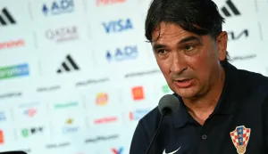 Croatia's head coach Zlatko Dalic gives a press conference at the Dallas Stadium in Arlington on June 16, 2026, on the eve of the 2026 World Cup Group L football match between England and Croatia. (Photo by Paul ELLIS/AFP)