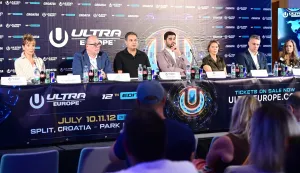 Split, 8.07.2026. Konferencija za novinare uoči početka dvanaestog izdanja festivala ULTRA Europe. foto HINA/ Mario Strmotić/ ms