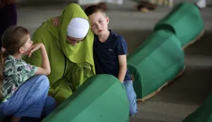 09.07.2026., Potocari, Bosna i Hercegovina - Tabuti s posmrtnim ostacima 10 zrtava genocida stigli su u Potocare. Photo: Armin Durgut/PIXSELL