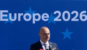 Zagreb, 09.05.2026. - Proslavu je organizirao Ured Europskog parlamenta i Predstavni&scaron;tvo Europske komisije u Hrvatskoj, u suradnji s Gradom Zagrebom, Ministarstvom vanjskih i europskih poslova, Ministarstvom turizma i sporta te veleposlanstvima država članica Europske unije.Na fotografiji Gordan Grlić Radman.foto HINA/ Edvard &Scaron;U&Scaron;AK