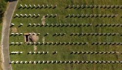 10.07.2026., Potocari, Bosna i Hercegovina - Pogled iz zraka na Memorijalni centar Srebrenica. Photo: Armin Durgut/PIXSELL
