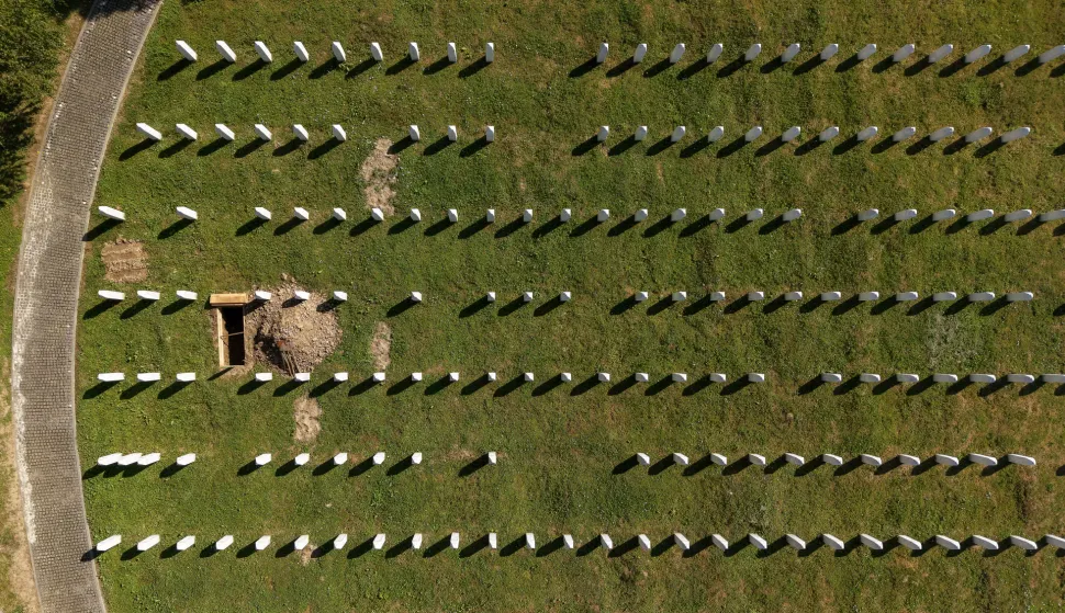 10.07.2026., Potocari, Bosna i Hercegovina - Pogled iz zraka na Memorijalni centar Srebrenica. Photo: Armin Durgut/PIXSELL