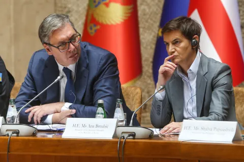 07, July, 2026, Belgrade - The two-day Conference of Speakers of Parliaments of Candidate Countries for Membership in the European Union has begun at the Palace of Serbia. Aleksandar Vucic, Ana Brnabic. Photo: F.S./ATAImages07, jul 2026, Beograd - U Palati Srbija je pocela dvodnevna Konferencija predsednika parlamenata drzava kandidata za clanstvo u Evropskoj uniji. Photo: F.S./ATAImages Photo: F.S./ATAImages/PIXSELL