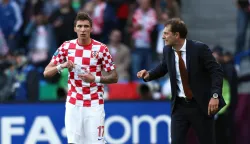 14.06.2012., Poznanj, Poljska - Europsko nogometno prvenstvo Euro 2012. Skupina C, Hrvatska - Italija. Mario Mandzukic, Slaven Bilic.Photo: Goran Stanzl/PIXSELL
