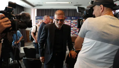 Zagreb, 13.07.2026 - Tiskovna konferencija hrvatske nogometne reprezentacije na kojoj je Slaven Bilić predstavljen za novog izbornika. Na slici Slaven Bilić.foto HINA/ Damir SENČAR/ ds