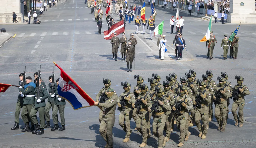 Hrvatski specijalci tijekom godi&scaron;nje vojne parade povodom Dana Bastille na aveniji Champs-&Eacute;lys&eacute;es u Parizu 14. srpnja 2026. Fotografija: Eliot Blondet/ABACAPRESS.COM Photo: Blondet Eliot/ABACA/PIXSELL