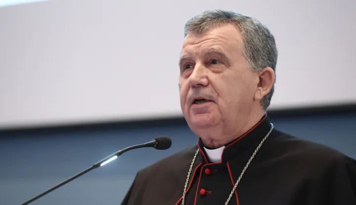 13.4.2026. - Kaptol, Zagreb, Hrvatska - Svecana sjednica Vijeca Hrvatske biskupske konferencije i Biskupske konferencije Bosne i Hercegovine za hrvatsku inozemnu pastvu. Tomo Vuksic, nadbiskup vrhbosanski. Photo: Josip Mikacic/PIXSELL