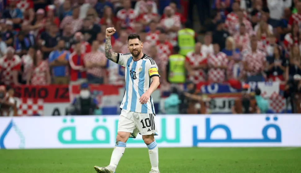 Lusail, 13.12.2022. - Polufinalna utakmica SP-a Katar 2022 Hrvatska - Argentina na stadionu Lusail Iconic. Na fotografiji Lionel Messi. foto HINA/ Damir SENČAR/ dk