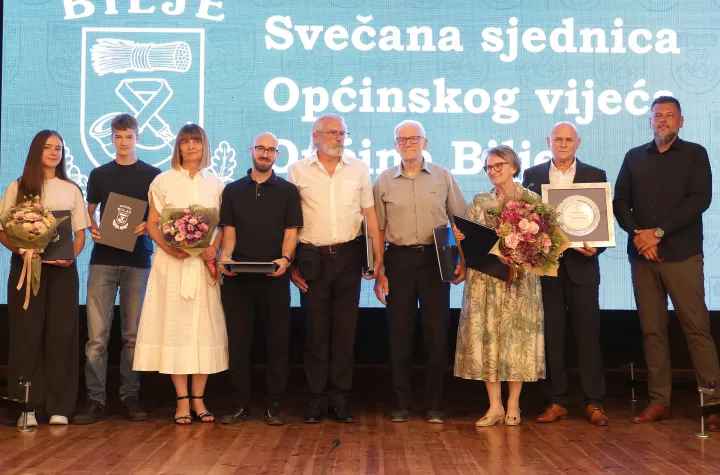 Osijek, 17. 07. 2026., Općina Bilje, Svečana sjednica Općinskog vijeća Općine Bilje, dobitnici prinanja i plaketaSNIMIO BRUNO JOBST