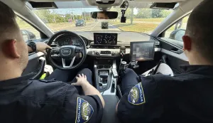 Osijek, 14. 07. 2026., Plavi Glas, prometna policija, MUP, policija, policijski presretač; presretač; brzina; opasna brzina; snimanje brzineSNIMIO BRUNO JOBST