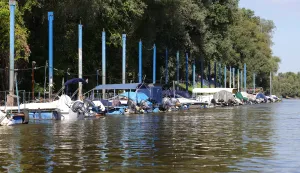Osijek, 19. 07. 2025., rijeka Drava, Drava, vožnja čamcem, čamac, ljeto, priroda, NeptunSNIMIO BRUNO JOBST