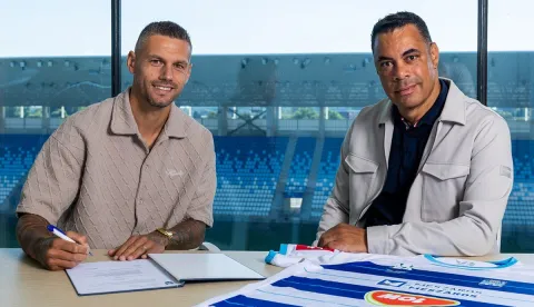 Marcel Heister i sportski direktor Kenneht Zandvliet. NK Osijek. Opus Arena