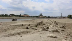 Osijek, 11. 07. 2026, Poviesno nahniži vodostaj Drave, Drava Lijev i desna obala, Podravlje, kod Tvrđe, Pampas.snimio GOJKO MITIĆ