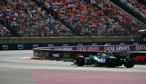 Mercedes' Italian driver Kimi Antonelli competes during the qualifying session at the Hungaroring racetrack in Mogyorod near Budapest, Hungary, on July 25, 2026 ahead of the Formula One Hungarian Grand Prix. (Photo by Andrej ISAKOVIC/AFP)