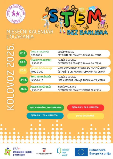 Vukovarski leptirići, STEM radionice, STEM bez barijera 08 2026