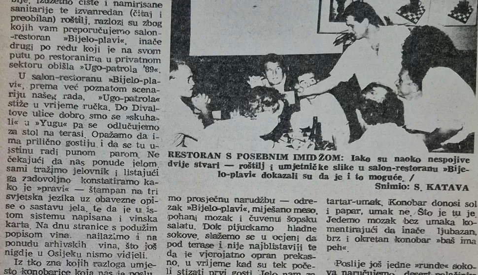 Ovako je 1989. godine Ugopatrola ocijenila osječke kafiće i restorane