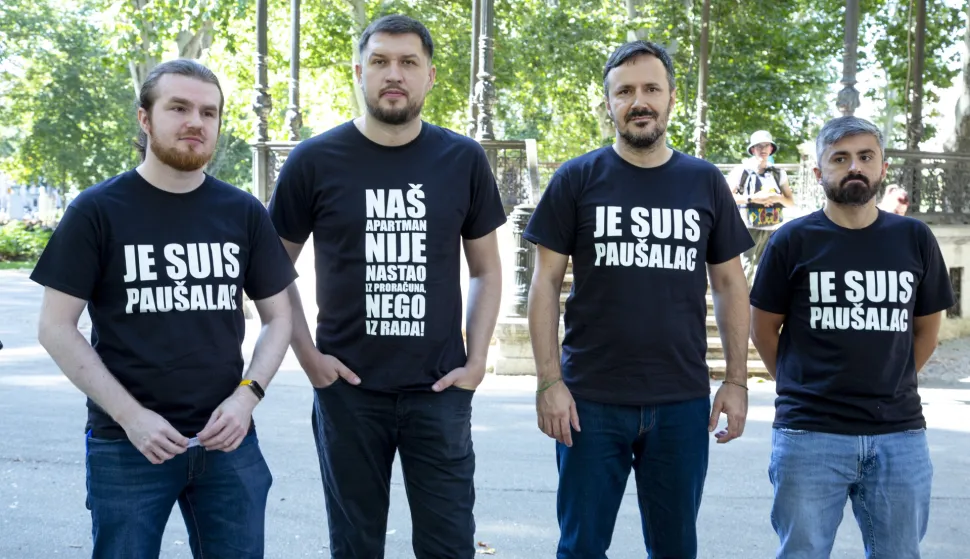 Zagreb, 29.07.2026. - Predstavnici Udruge Glas poduzetnika (UGP) na konferenciji za novinare iznjeli su stavove te udruge o vladinim antiinflacijskim mjerama i njihovu utjecaju na poduzetnike i građane, najavljenim poreznim izmjenama i drugim temama. Ujedno su najavili daljnje aktivnosti UGP-a, uključujući najavu prosvjeda. Na slici (D) Bruno Samardžić, (C) Vedran Tomić, (L) Filip Marić.foto HINA/ Sa&scaron;a KOLJAN/ sk