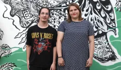 Osijek, 18. 06. 2025., Dječje kazali&scaron;te Branka Mihaljevića, Godi&scaron;nja produkcija Dramskog studija za srednjo&scaron;kolce, Dramski studio za srednjo&scaron;kolce, Ovdje sve počinje i zavr&scaron;ava, Jona Patković; Nika Krolo SNIMIO BRUNO JOBST