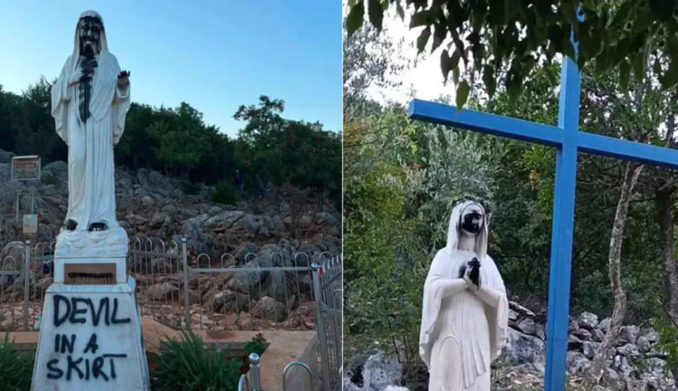 vandaliziranje dvaju molitvenih mjesta u Medugorju, u Podbrdu i na Plavom krizuMEĐUGORJE, 28. 7.