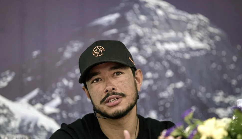 epa07957317 (FILE) - Nepalese mountaineer Nirmal Purja, speaks during a press conference in Kathmandu, Nepal, 28 May 2019 (reissued 29 October 2019). According to media reports, Nirmal Purja has completed a record breaking feat after he climbed all the world's peaks above 8,000m in under seven months. Nirmal Purja completed his last climb on Mt Shishapangma in China, with an altitude of 8,027 metres above sea level, on 29 October. EPA/NARENDRA SHRESTHA