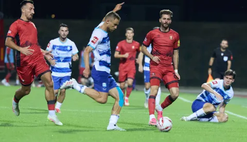 Velika Gorica, 01.08.2026. - Na Gradskom stadionu u Velikoj Gorici odigrana je utakmica 1. kola Hrvatske nogometne lige između Gorice i Osijeka.foto HINA/ Edvard &Scaron;U&Scaron;AK /es