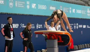 Osijek, 9. 4. 2026., DOBRO World Cup - kvalifikacije, Dvorana Gradski vrtMila Prpić; Dobro World Cup; gimnastika; sport; sporta&scaron;i; svjetski kup; gimnastičari; natjecatelji; kvalifikacije