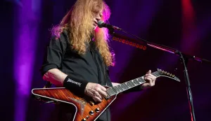 Dave Mustaine of Megadeth seen performing live on stage. Megadeth played London's O2 Arena as Special guests of the Band Disturbed on their 25th Anniversary tour Sick Things. Megadeth consists of Dave Mustaine (vocals, guitars), Teemu M?ntysaari (guitars), James LoMenzo (bass), and Dirk Verbeuren (drums) (Photo by Bonnie Britain/SOPA Images/Sipa USA) Photo: SOPA Images/SIPA USA