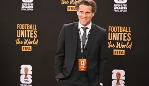 (FILES) Uruguay's former player Diego Forlan poses on the red carpet upon arrival to attend the draw for the 2026 FIFA Football World Cup taking place in the US, Canada and Mexico, at the Kennedy Center, in Washington, DC, on December 5, 2025. Diego Forlan is to take over as head coach of Uruguay?s national team and their Under-20 side, the Uruguayan Football Association (AUF) announced on August 6, 2026, less than two months after the team were knocked out in the group stage of the World Cup under Marcelo Bielsa. (Photo by Roberto SCHMIDT/AFP)