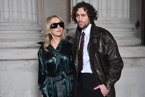 Sam Taylor-Johnson and Aaron Taylor-Johnson attends the Saint Laurent Menswear Fall/Winter 2026-2027 show as part of Paris Fashion Week on January 27, 2026 in Paris, France. Photo by Franck Castel/ABACAPRESS.COM Photo: Castel Franck/ABACA/ABACA