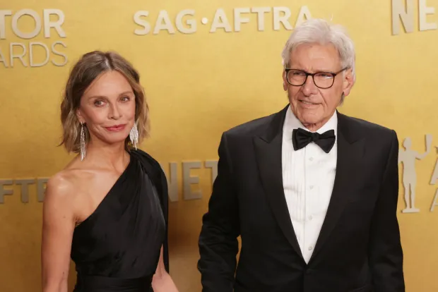Calista Flockhart and Harrison Ford attend the 32nd Annual Actor Awards at Shrine Auditorium and Expo Hall on March 01, 2026 in Los Angeles, California. Photo: CraSH/imageSPACE/Sipa USA